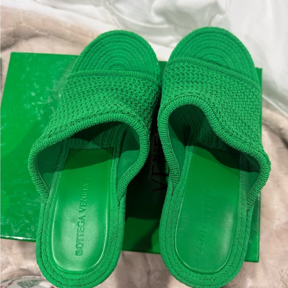 Bottega Veneta Nib Green Knit Slide wedges - Picture 3 of 8